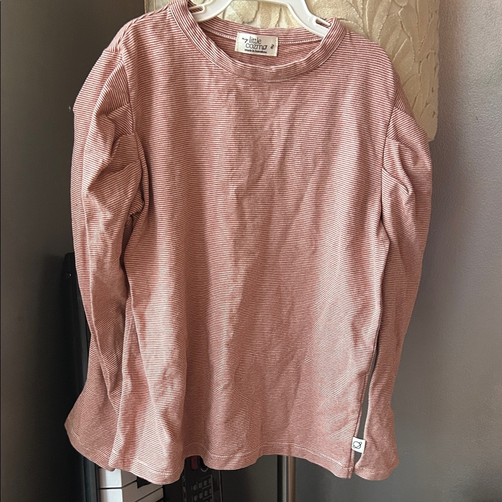 my little cozmo rust striped jersey blouse